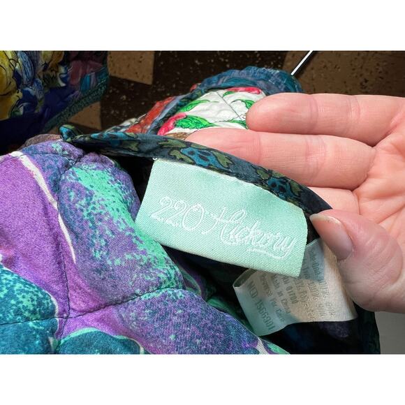 Jacket Quilted silk reversible bright green blue pink - Picture 16 of 16